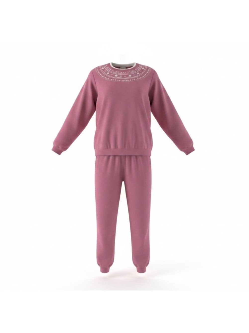 Blair Womens Pink Embroidered Pullover Sweatshirt & Elastic Waist Pants Sz P2XL